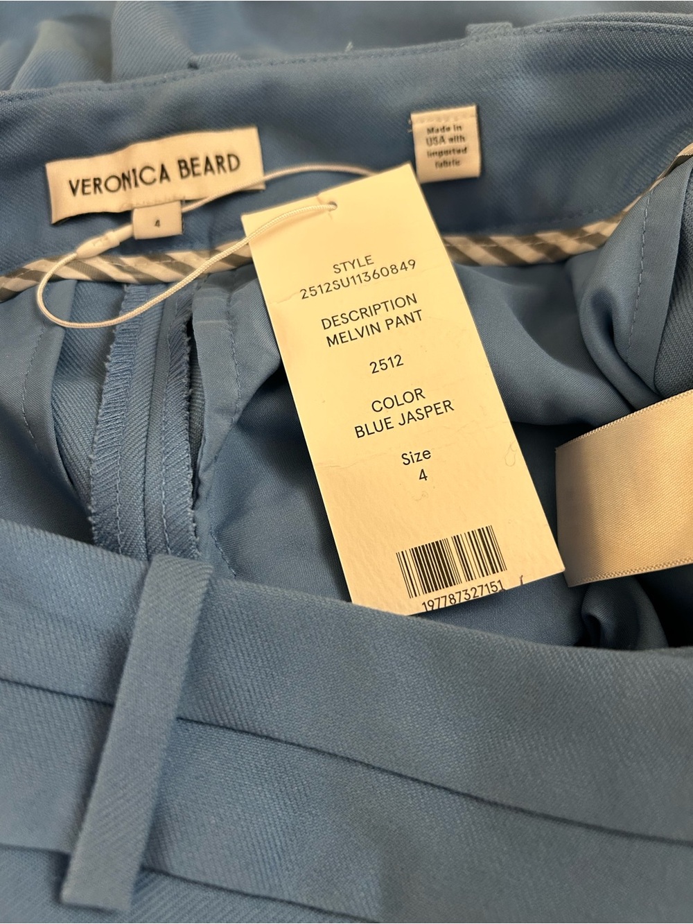 Veronica Beard Melvin Pants in Jasper Blue Size 4 - Picture 10 of 11